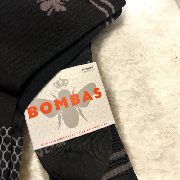 BOMBAS Black Socks: Medium. NWT! 2 pairs! Unisex. Men or Women. 🆕 calf socks - Picture 3 of 9